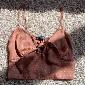 Lane 201 cropped silk top